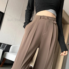 Suit Pants High Waist Wide-Leg Pants Trousers