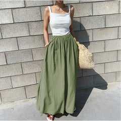Summer Fashionable Pure Color Wide Leg Pants
