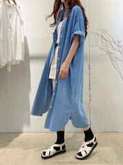 Woman Denim Dress Vestidos Robe Elbise Loose Plus Size