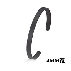 Classic Simple Open Adjustable Glossy Stainless Steel Bracelet