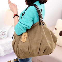 Casual Canvas Shoulder Bag Messenger Bag Large Capacity Tote