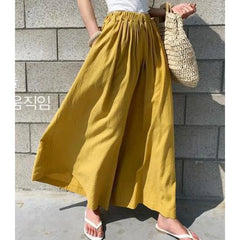 Summer Fashionable Pure Color Wide Leg Pants