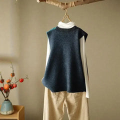 Fashion V Neck Loose Sleeveless Sweater Vest