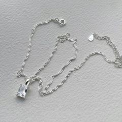 Trendy Fashion 925 Silver Pearl Simple Elegant Thin Chain Pendant Necklace