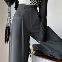 Suit Pants High Waist Wide-Leg Pants Trousers