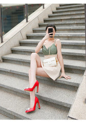 High Heels Women Party Shoes Pumps Plus Size Rhinestone