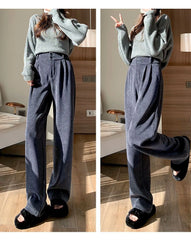 Women's Pants Winter Plus Velvet Wide Leg Pants Casual