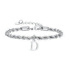 Men Twisted Rope Silver Color Link Chain Bracelets