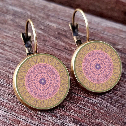 Painted Geometric stud earrings for women