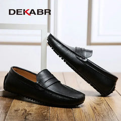 Big Size Men Loafers Real Leather Fashion Boat Shoes