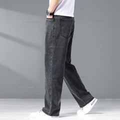 Summer Jeans for Men Loose Wide Leg Plus Size Casual Trousers
