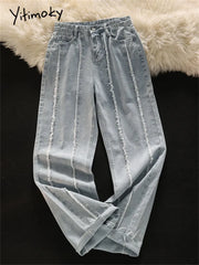 Fashion High Waisted Vintage Wide Leg Jeans Streetwear Casual Chic