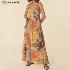 BOHO V neck Paisley Flower Print Slim Jumpsuits