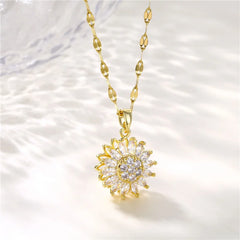Fashion Gold Plated Lucky Rotatable Series Pendant Necklaces