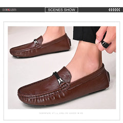 Men Casual Shoes Men Leather Loafers Soft Moccasins Non-slip Flats