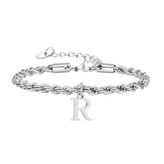 Men Twisted Rope Silver Color Link Chain Bracelets