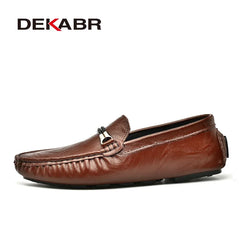 Men Casual Shoes Men Leather Loafers Soft Moccasins Non-slip Flats