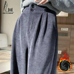 Women's Pants Winter Plus Velvet Wide Leg Pants Casual