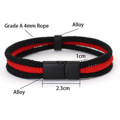 Men Bracelet 4mm Grade A Milan Rope Wrap Buckle Outdoor Bracelets
