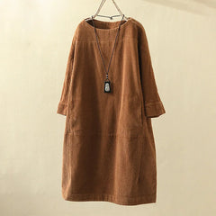 Corduroy Retro Casual Women's Mini Dress