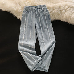 Fashion High Waisted Vintage Wide Leg Jeans Streetwear Casual Chic