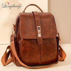 PU Leather Backpacks Designer Knapsack Large Capacity