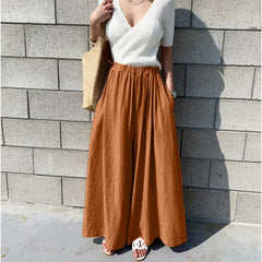 Summer Fashionable Pure Color Wide Leg Pants