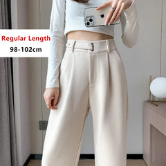 Thicken Woolen Casual Loose Full Length Chic Wide Leg Trousers