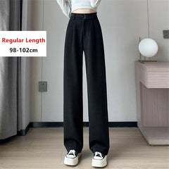 Thicken Woolen Casual Loose Full Length Chic Wide Leg Trousers