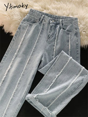 Fashion High Waisted Vintage Wide Leg Jeans Streetwear Casual Chic