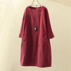 Corduroy Retro Casual Women's Mini Dress