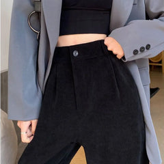 Women's Pants Winter Plus Velvet Wide Leg Pants Casual