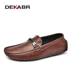 Men Casual Shoes Men Leather Loafers Soft Moccasins Non-slip Flats