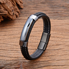 Bracelets Men's Jewelry Braided Leather Handmade Bangles