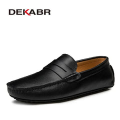 Big Size Men Loafers Real Leather Fashion Boat Shoes