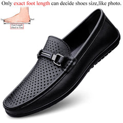 Men Casual Leather Shoes Slip On Fashion Brand Loafer