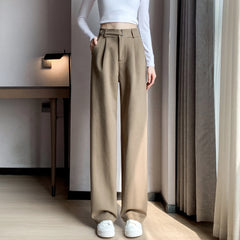 Thicken Woolen Casual Loose Full Length Chic Wide Leg Trousers