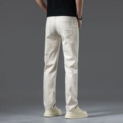 Jeans for Men Comfortable Cotton Fabric Straight Pants Classic Style