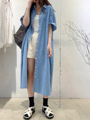 Woman Denim Dress Vestidos Robe Elbise Loose Plus Size