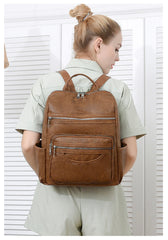 Genuine Leather Classic Backpack Travel Fashion School Bag