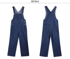 Oversized Overalls Retro Blue Denim Strap Pants Casual Jumpsuit
