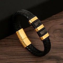 Multilayer Stainless Steel Insert Bracelet Viking Leather Bracelets