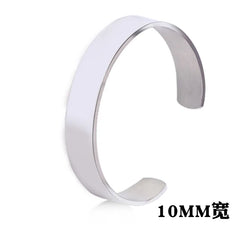 Classic Simple Open Adjustable Glossy Stainless Steel Bracelet