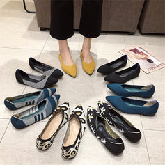 Woman Knit Pointed Flat Shoes Ballet Shoes Mixed Color