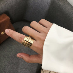 Ins Minimalist Vintage Multi-layer Wide Ring Simple