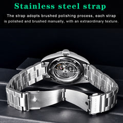 Men Mechanical Wristwatches 10Bar Waterproof Automatic Watch Stainless Steel
