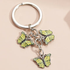 Colorful Enamel Butterfly Keychain Insects Car Key