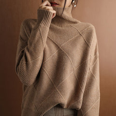 sweater women turtleneck sweater pure color knitted turtleneck pullover