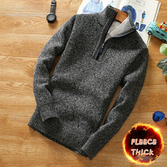 Fleece Thicker Sweater Half Zipper Turtleneck Warm Pullover