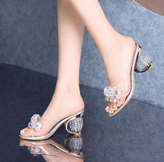 Women Sandals Crystal Transparent Jelly Shoes Summer Woman Open Toe